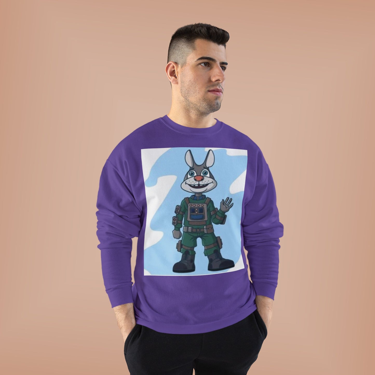 Unisex EcoSmart® Crewneck Sweatshirt - Playful Cartoon Character Design