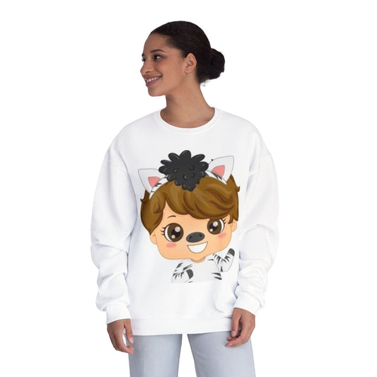 Cute Cartoon Animal Crewneck Sweatshirt for Kids