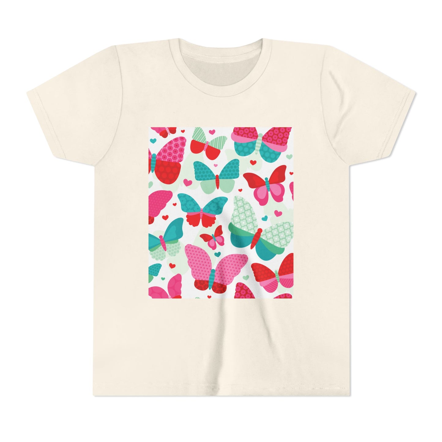 Colorful Butterfly Youth Short Sleeve Tee - Fun & Playful Design for Spring Celebrations