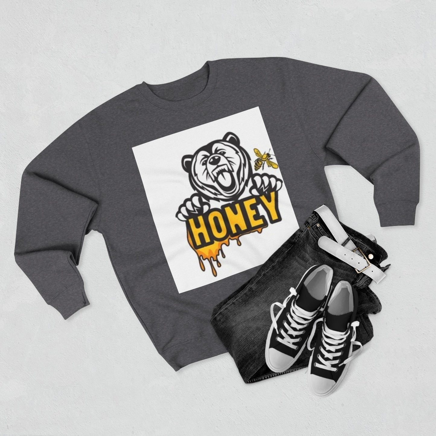 Honey Bear Unisex Crewneck Sweatshirt - Cozy and Fun Gift for Animal Lovers