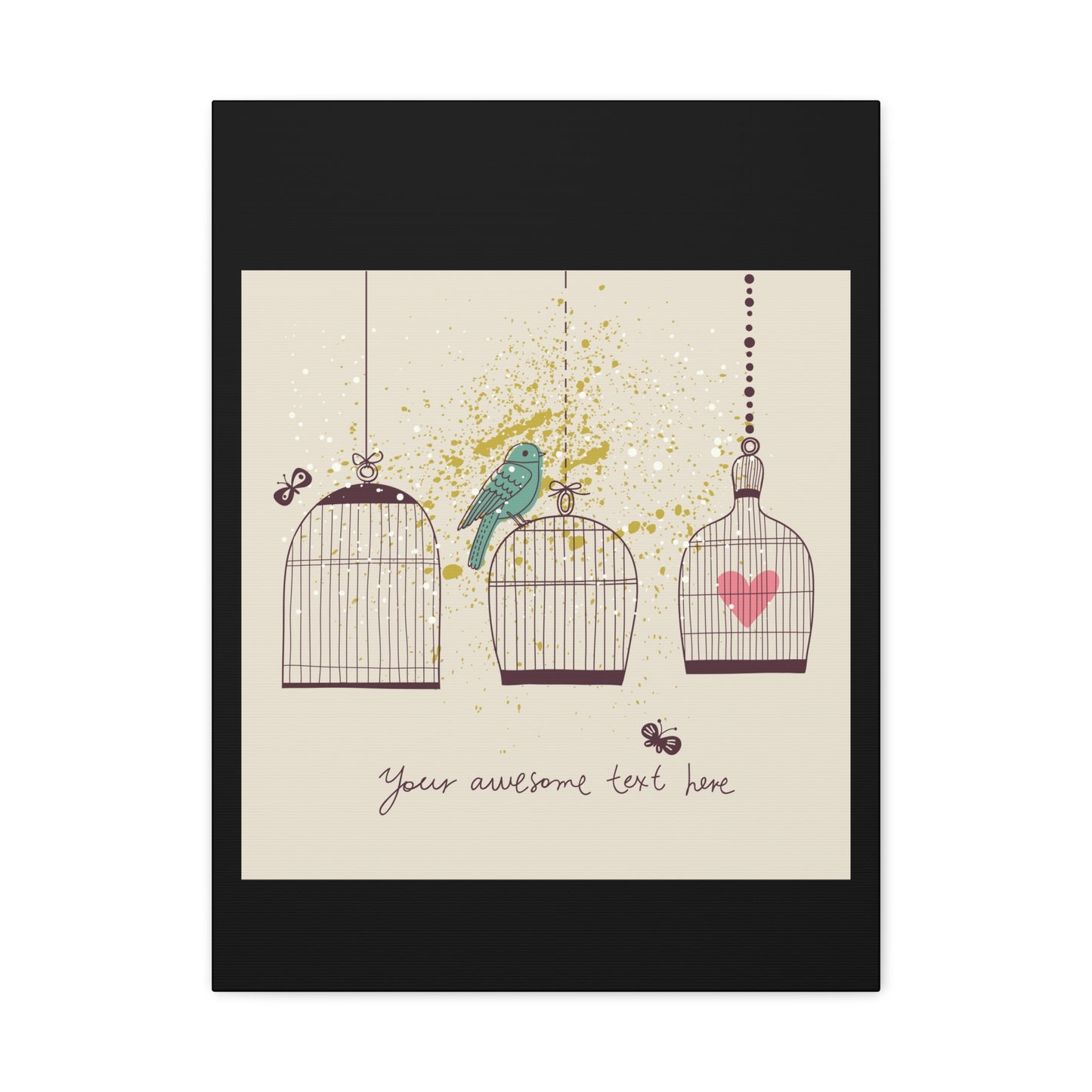 Whimsical Birdcage Canvas Wall Art - Personalized Home Decor