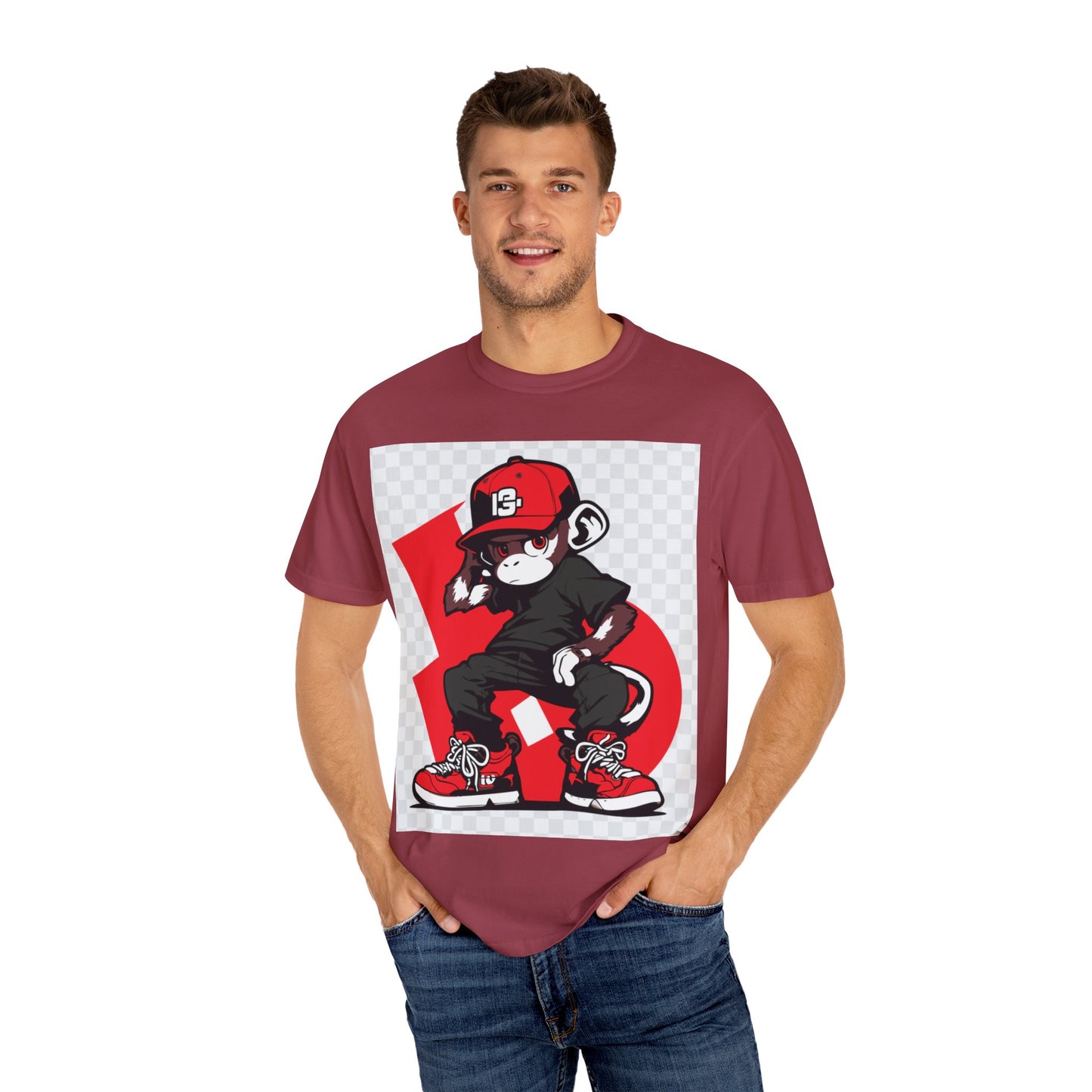 Cool Graffiti Monkey Unisex Garment-Dyed T-Shirt