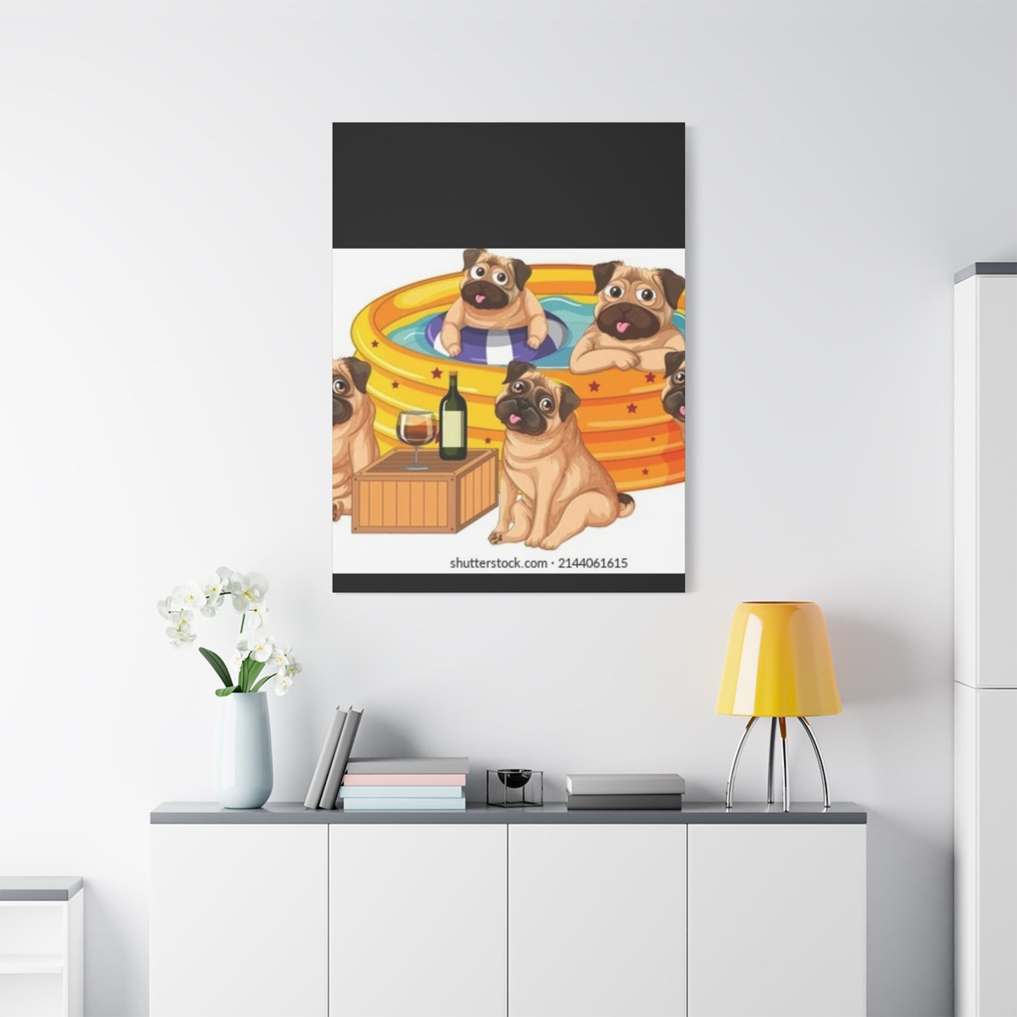 Pug Pool Party Canvas Art - Fun Pet Decor