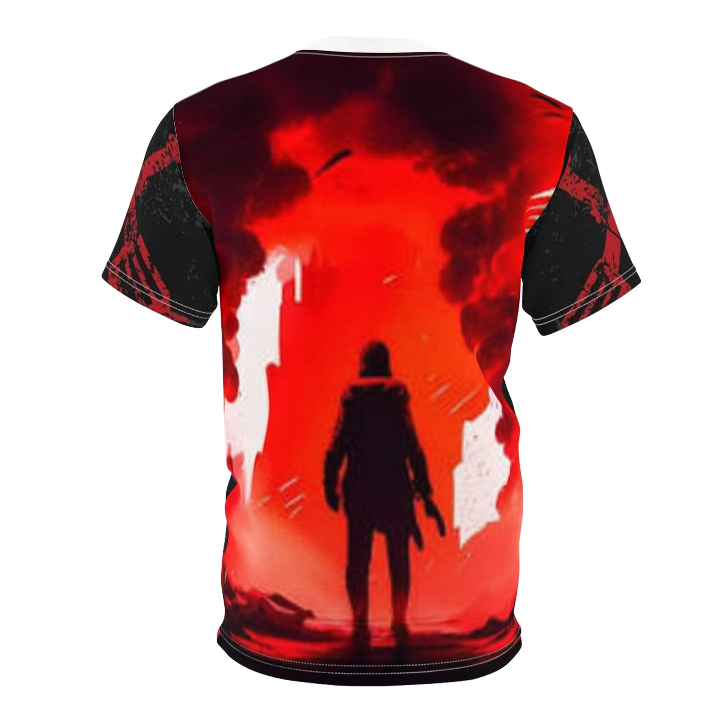 Unisex Cut & Sew Tee - Bold Dual Handgun Design, Perfect for Edgy Style