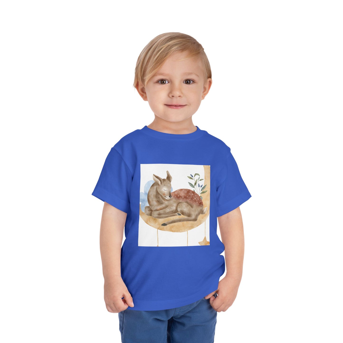 Whimsical Fawn Toddler Tee - Cute Short Sleeve Shirt for Kids
