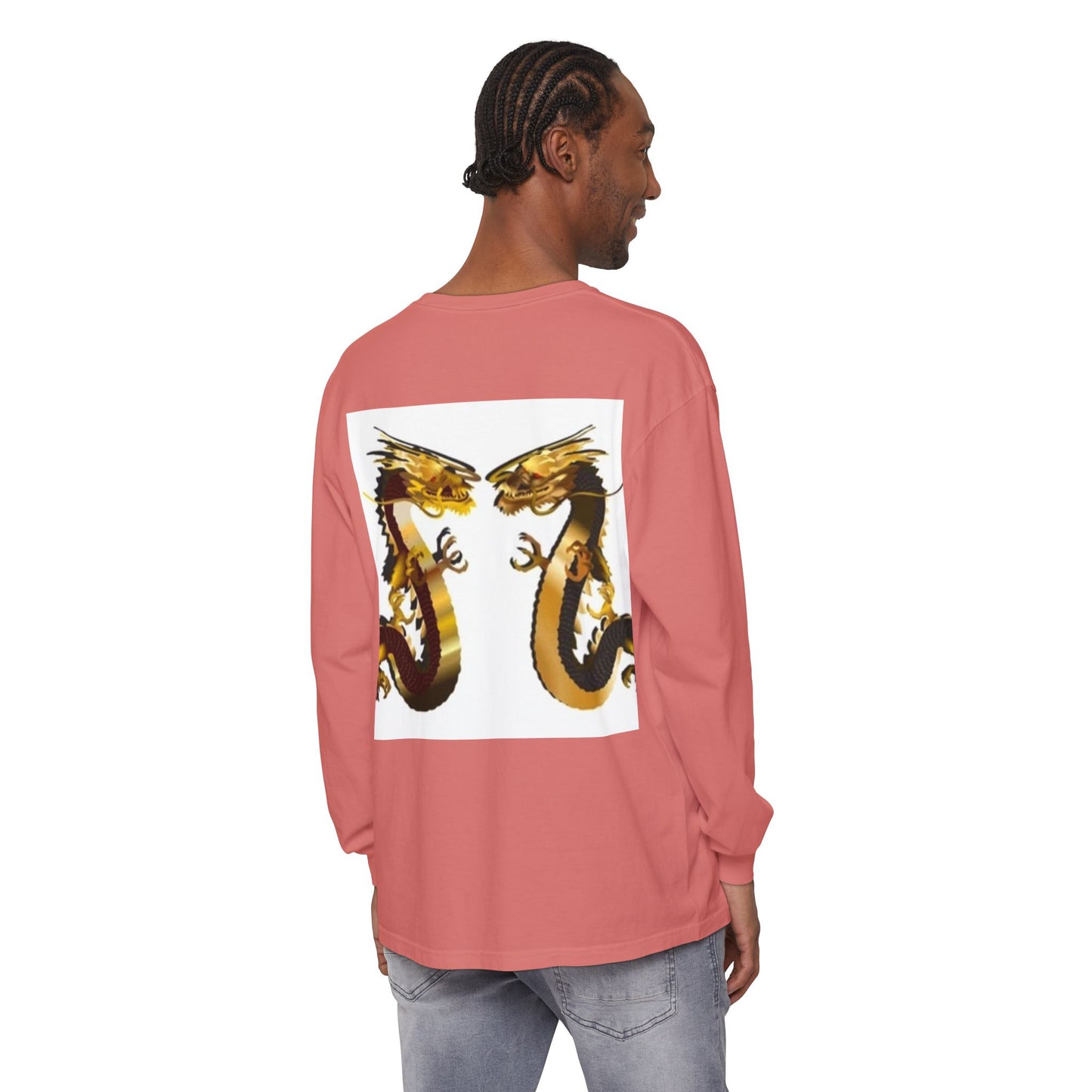 Dragon Duel Unisex Long Sleeve T-Shirt - Garment-Dyed Art Tee