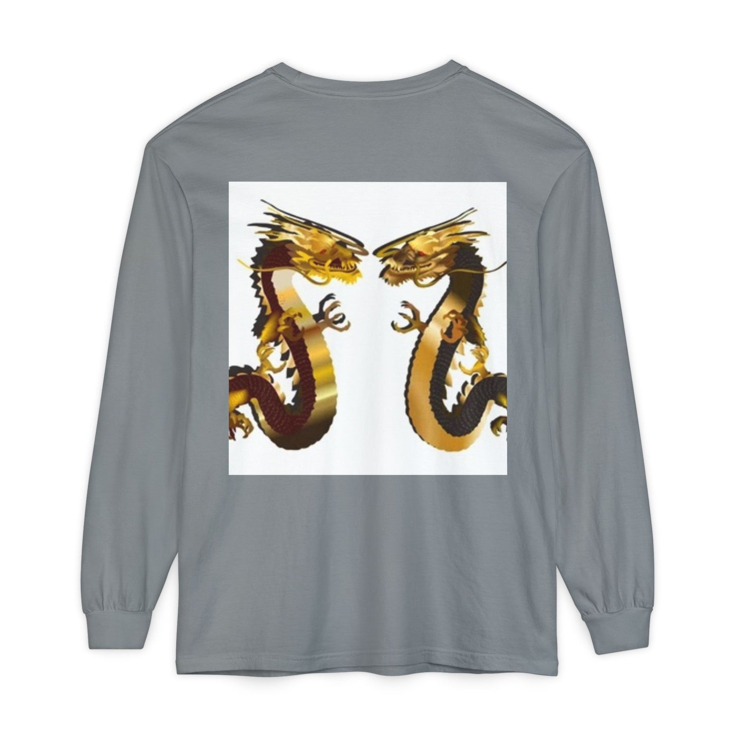 Dragon Duel Unisex Long Sleeve T-Shirt - Garment-Dyed Art Tee
