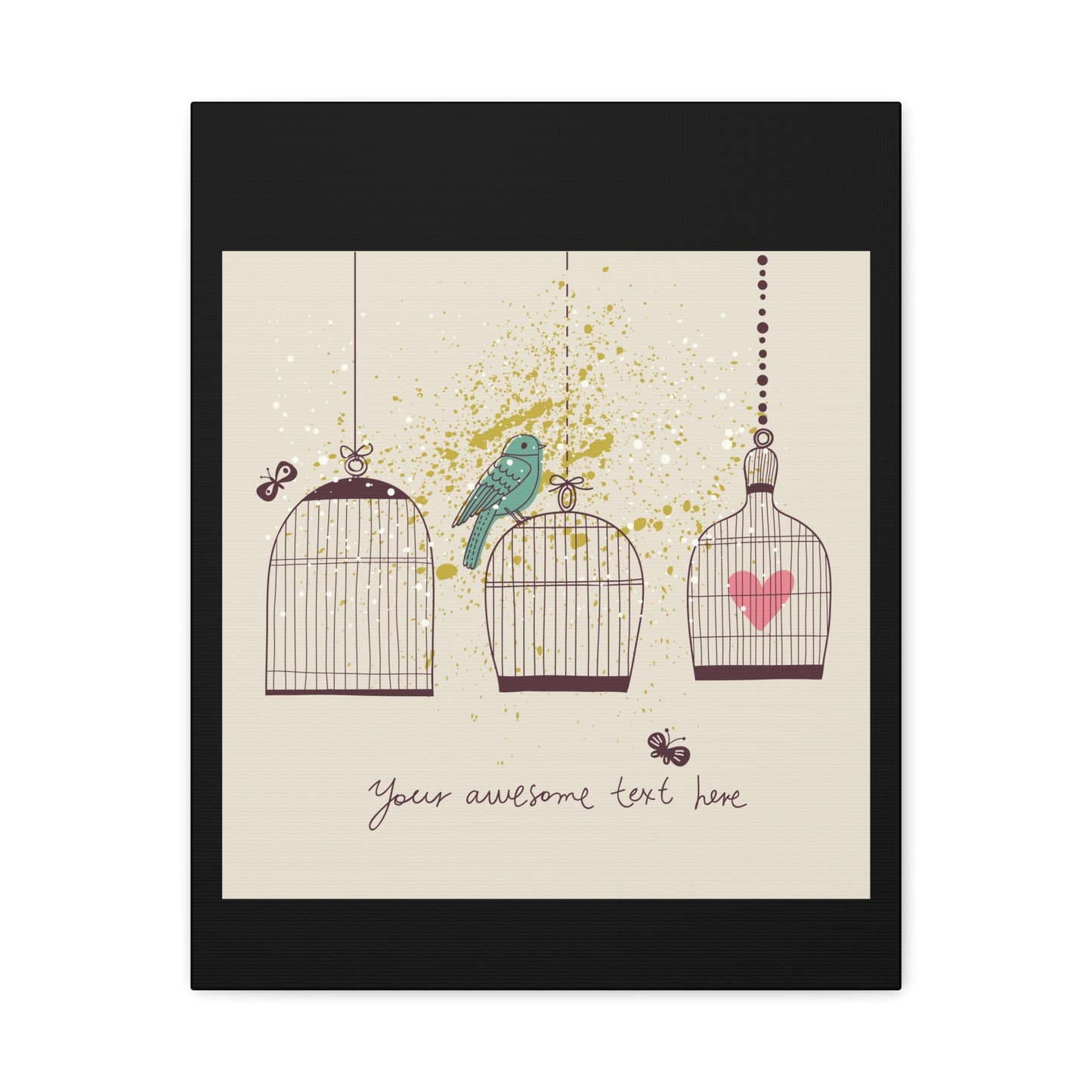 Whimsical Birdcage Canvas Wall Art - Personalized Home Decor
