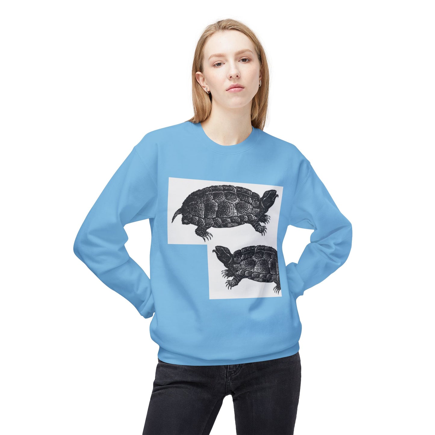 Vintage Turtle Graphic Fleece Crewneck Sweatshirt