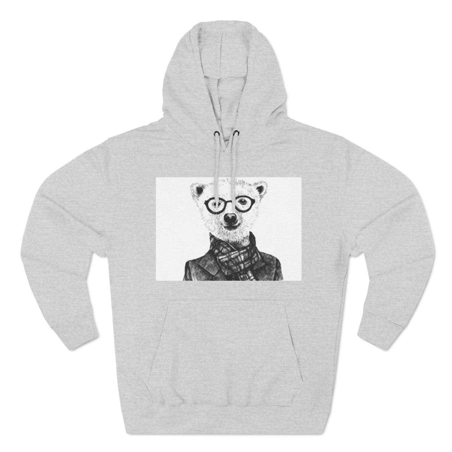 Cute Polar Bear Hoodie - Cozy Fleece with Glasses Design