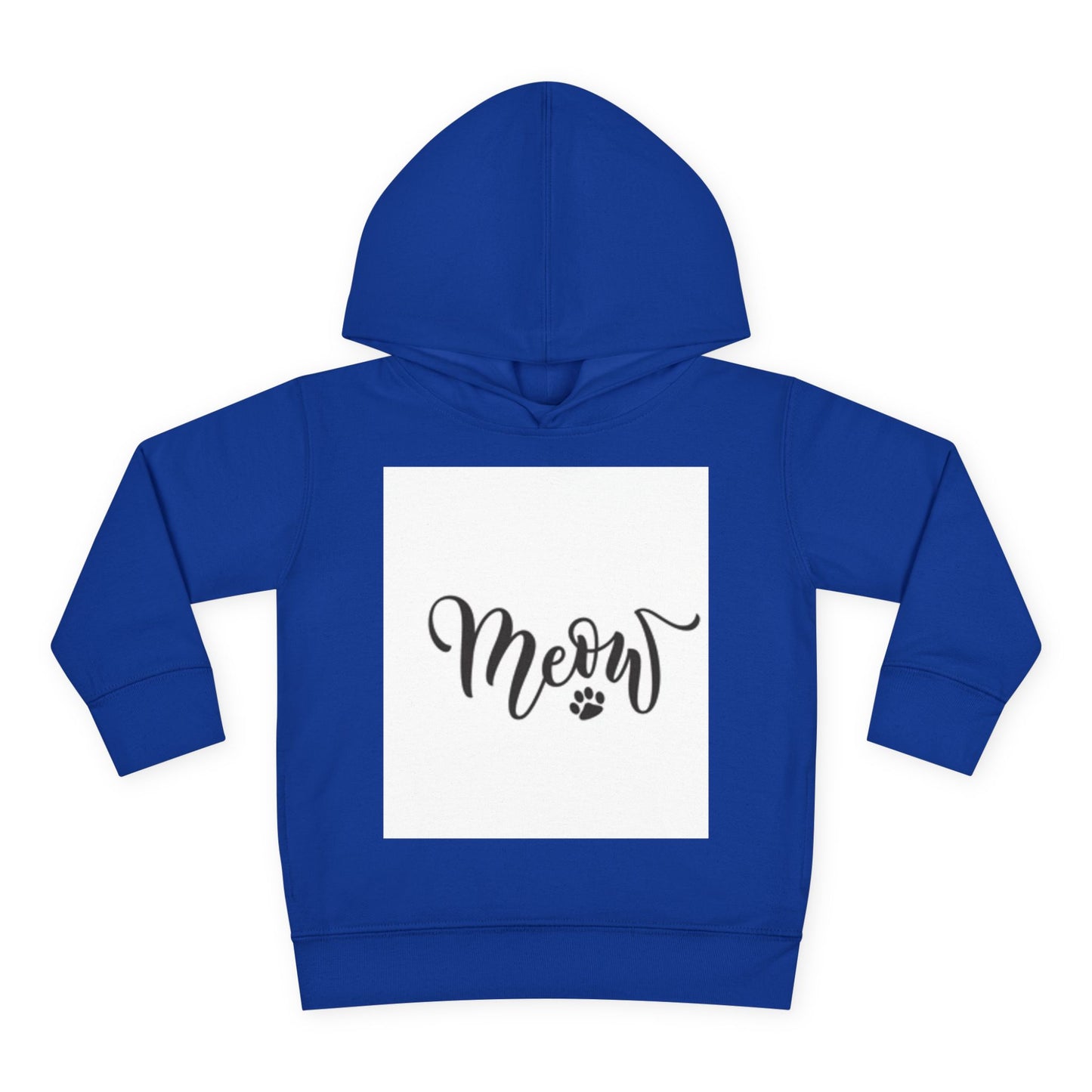 Cute Toddler Pullover Fleece Hoodie - 'Meow' Cat Design