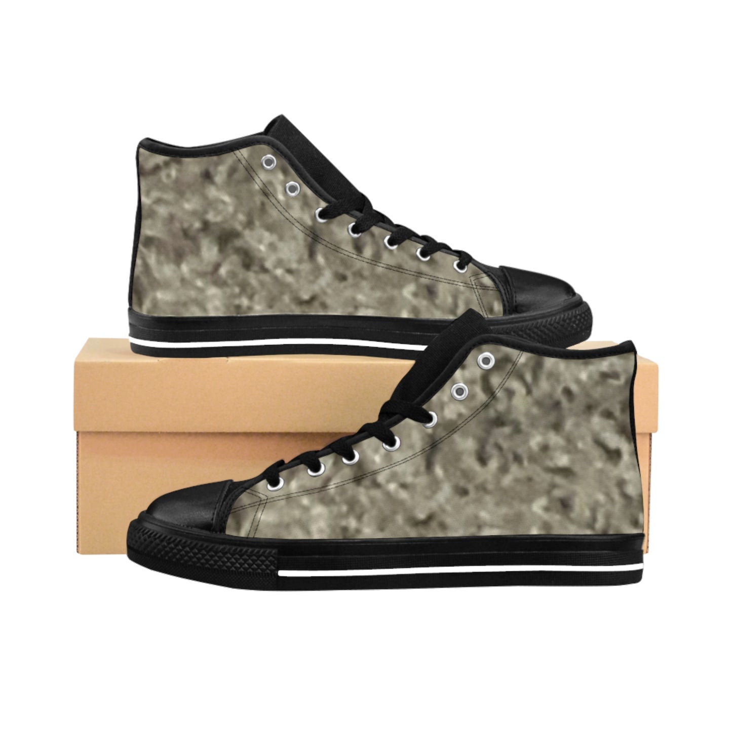 Men's Classic Sneakers - Urban Vibe High-Tops with Cool Texture Design