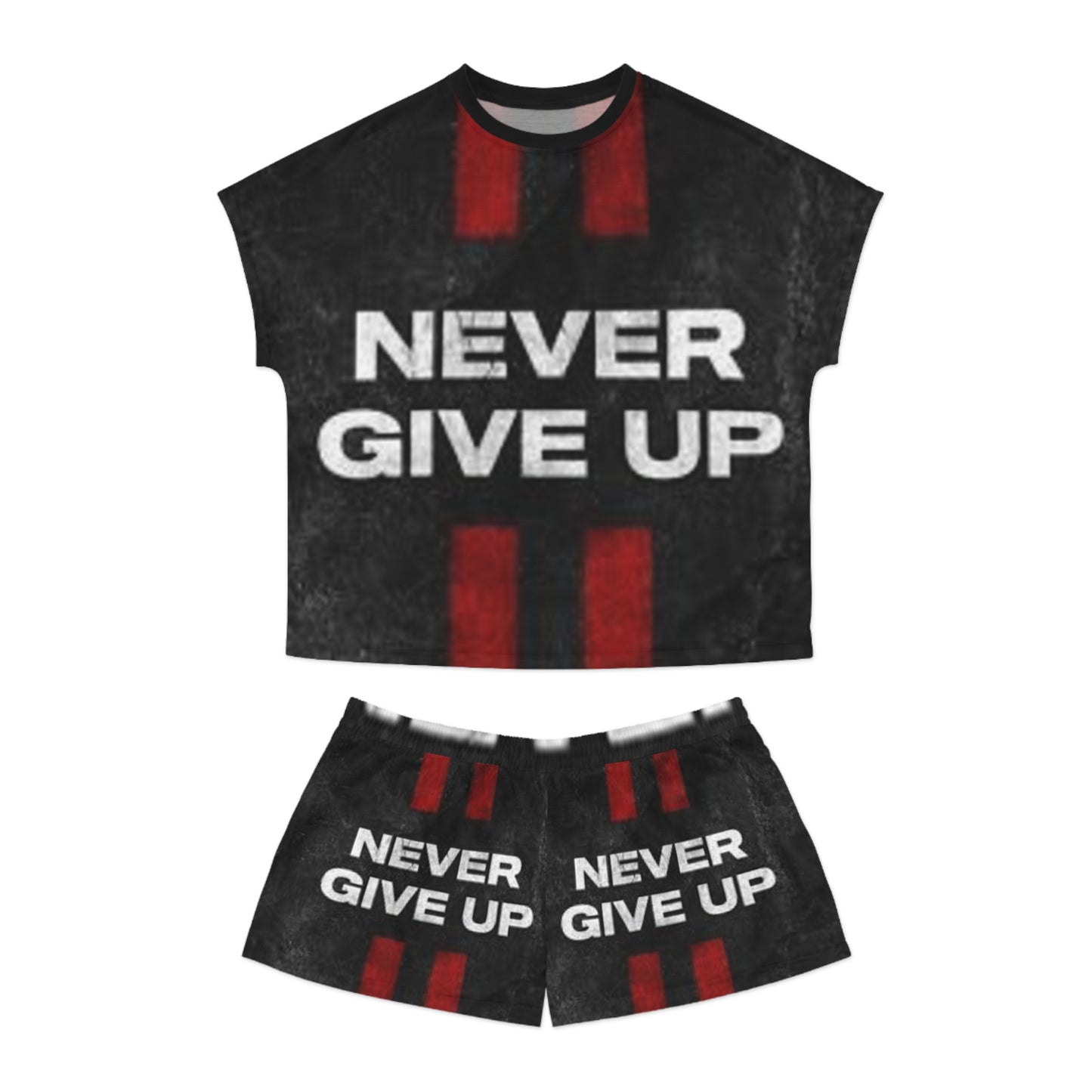 Motivational Women's Short Pajama Set - Never Give Up