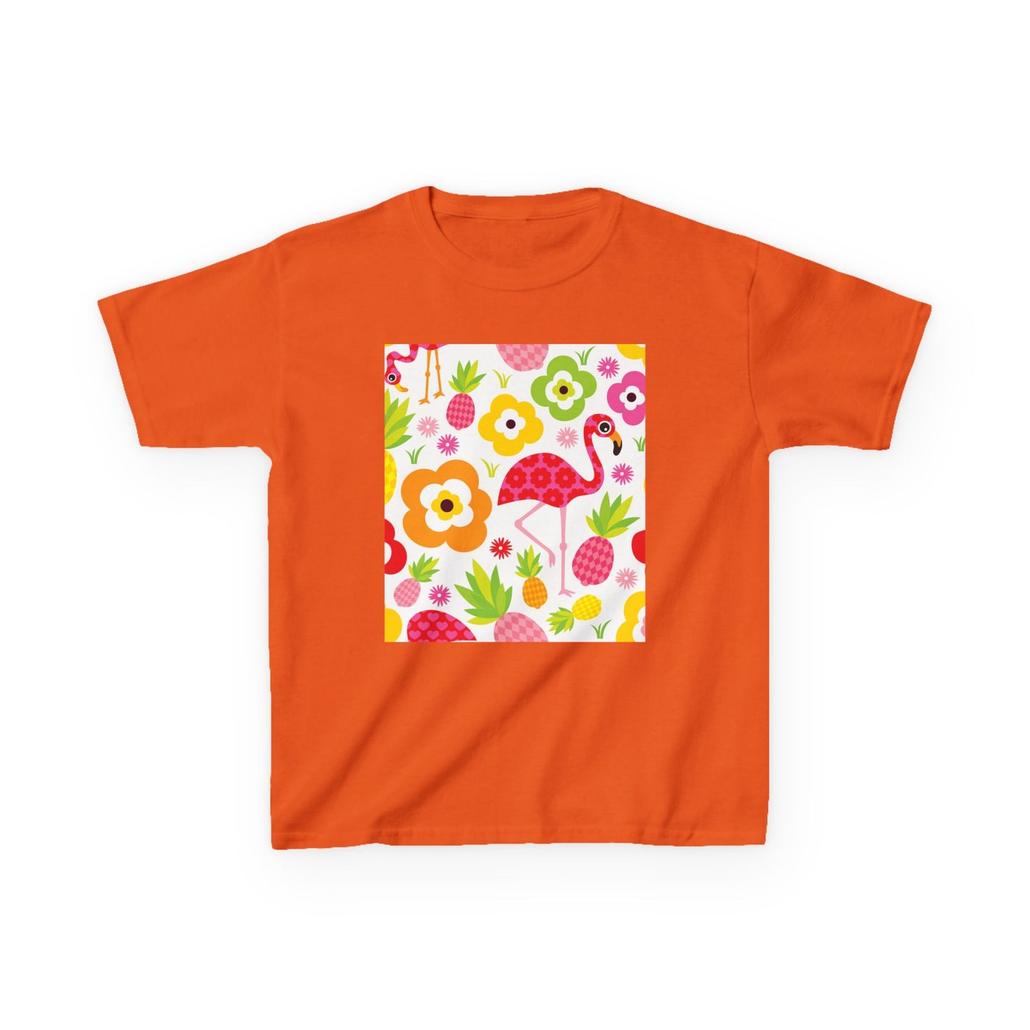 Kids Tropical Flamingo Tee - Fun & Colorful Cotton Shirt for Summer Adventures