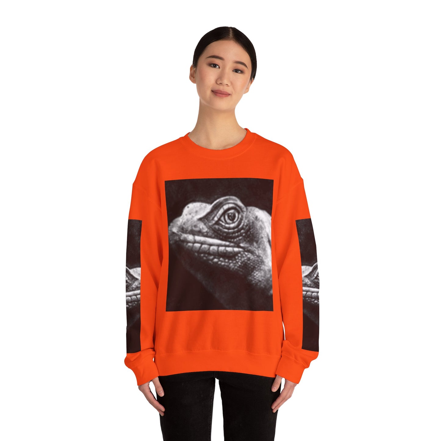Unique Unisex Crewneck Sweatshirt with Bold Lizard Design