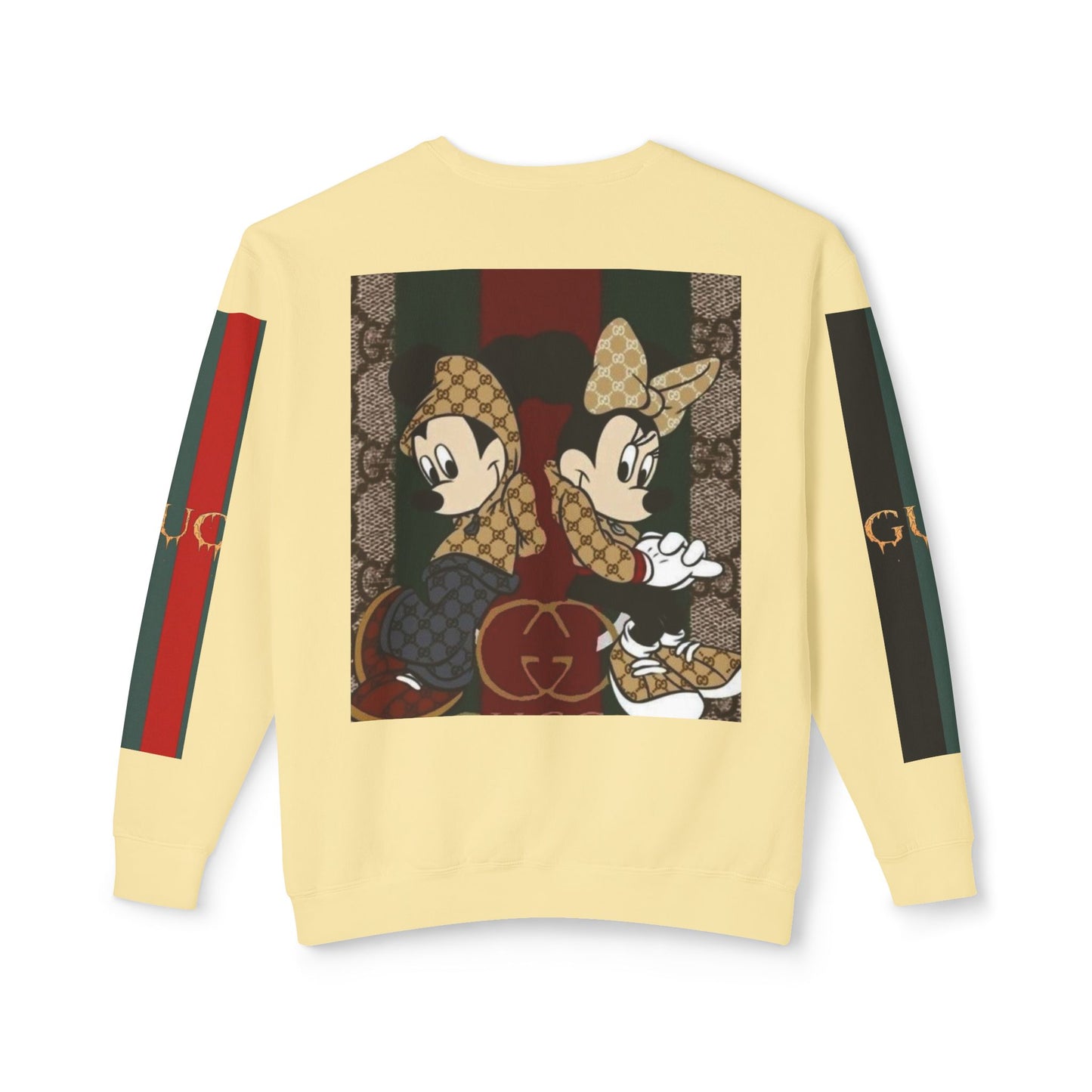 Gucci Inspired Unisex Crewneck Sweatshirt with Mickey & Minnie Design
