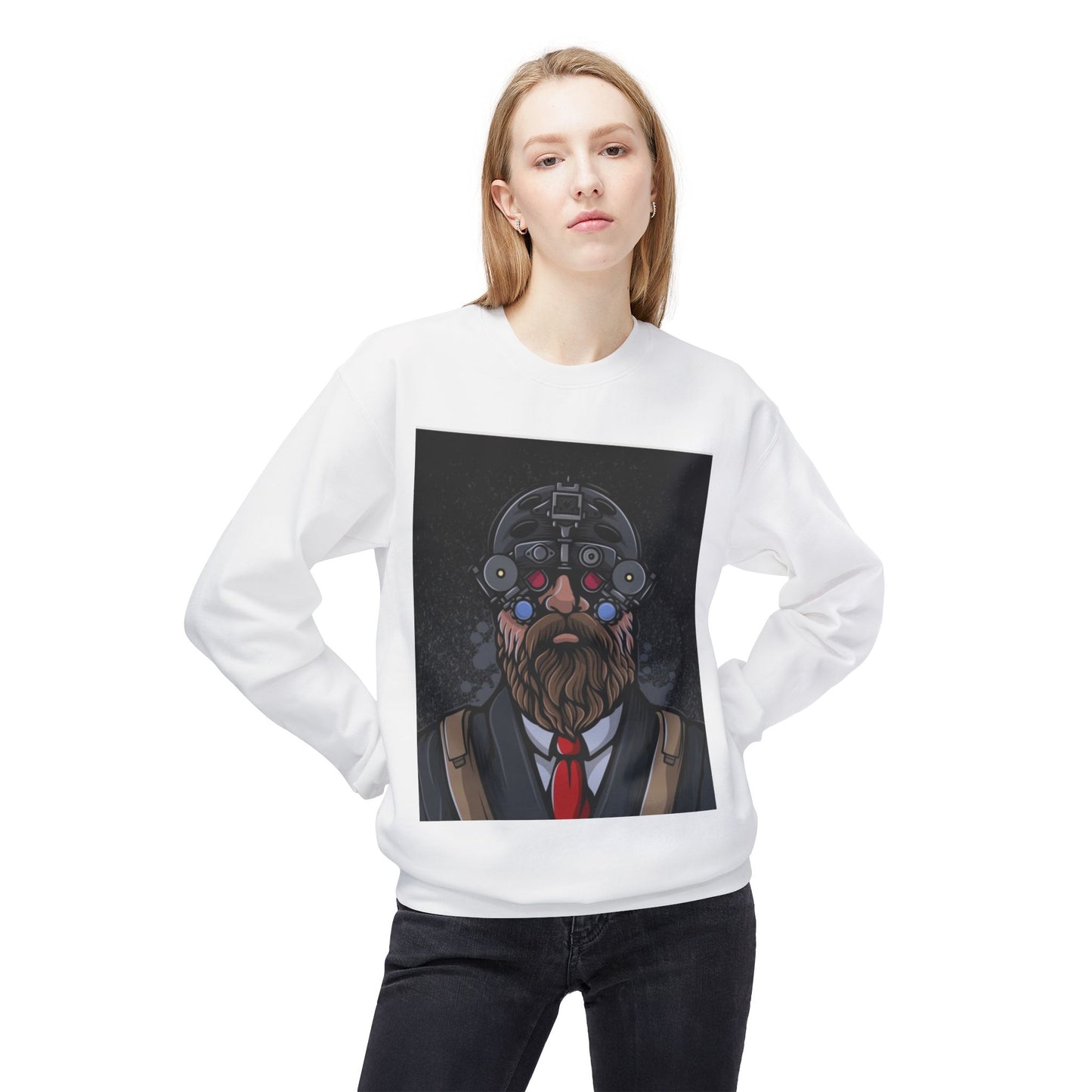 Bearded Tech Enthusiast Crewneck Sweatshirt
