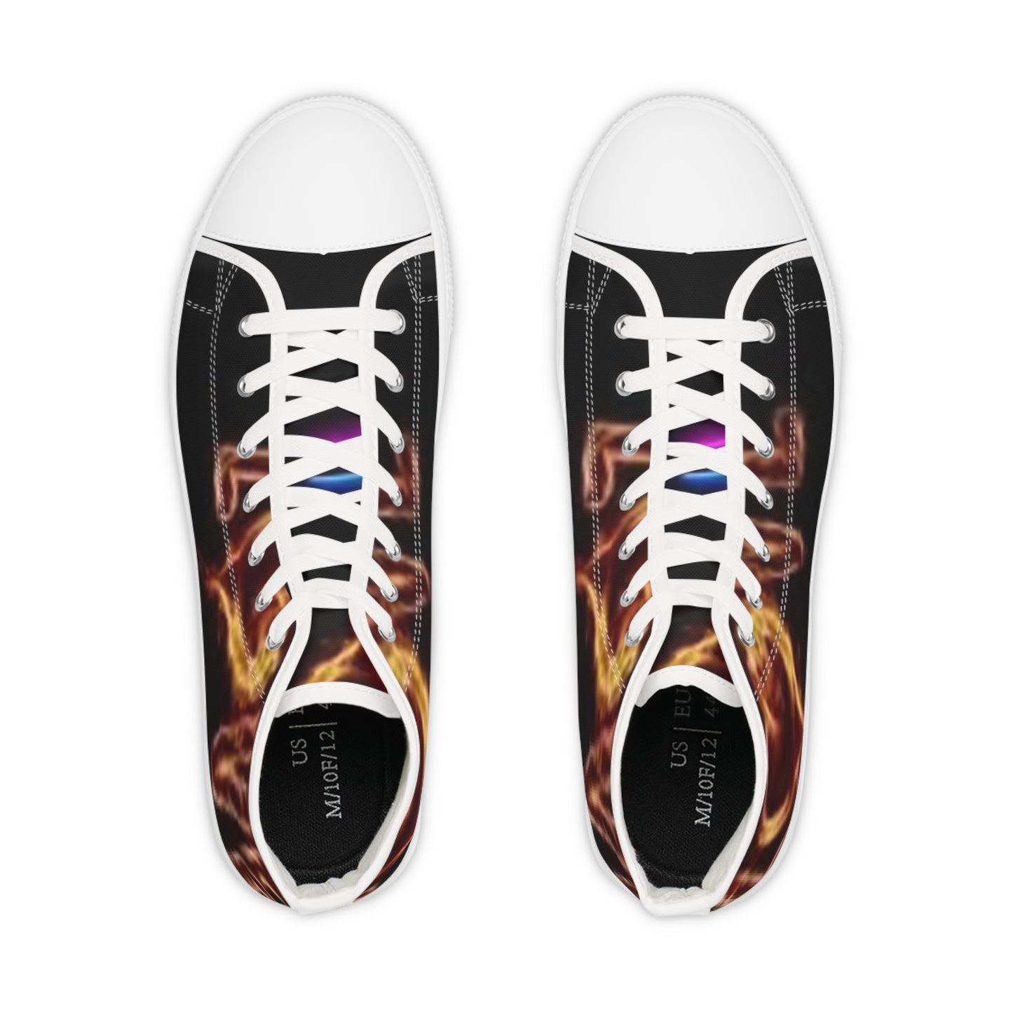 Men's High Top Flame-Print Sneakers - Stylish & Trendy Footwear