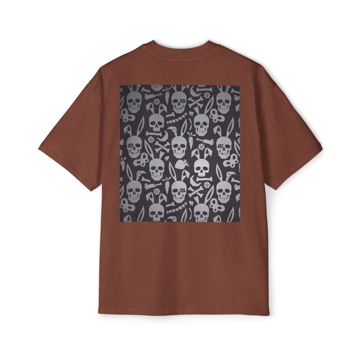 Men's Heavy Oversized Tee - Bold Eagle and Skull Print