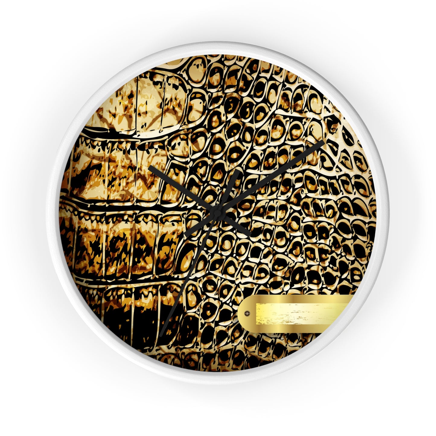 Elegant Crocodile Print Wall Clock - Stylish Home Decor