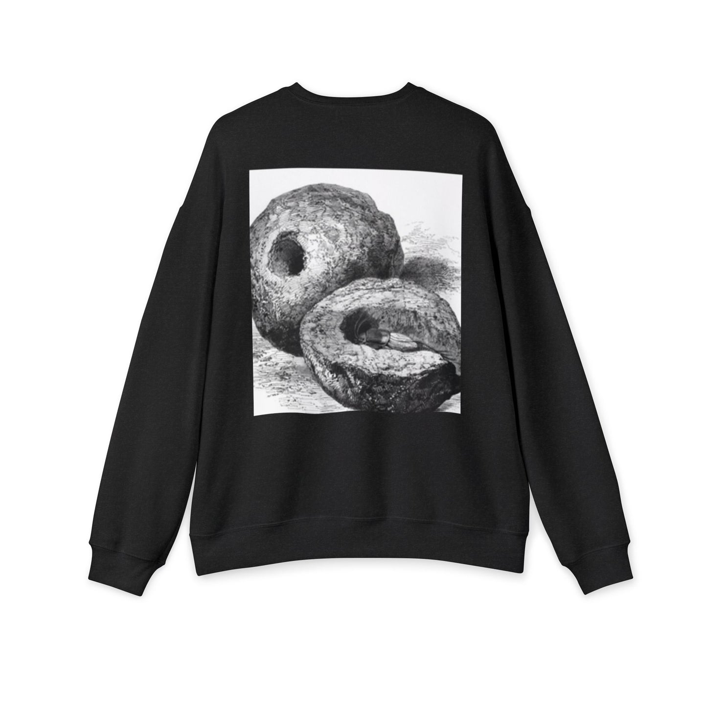 Artistic Unisex Drop Shoulder Sweatshirt with Vintage Doughnut Design