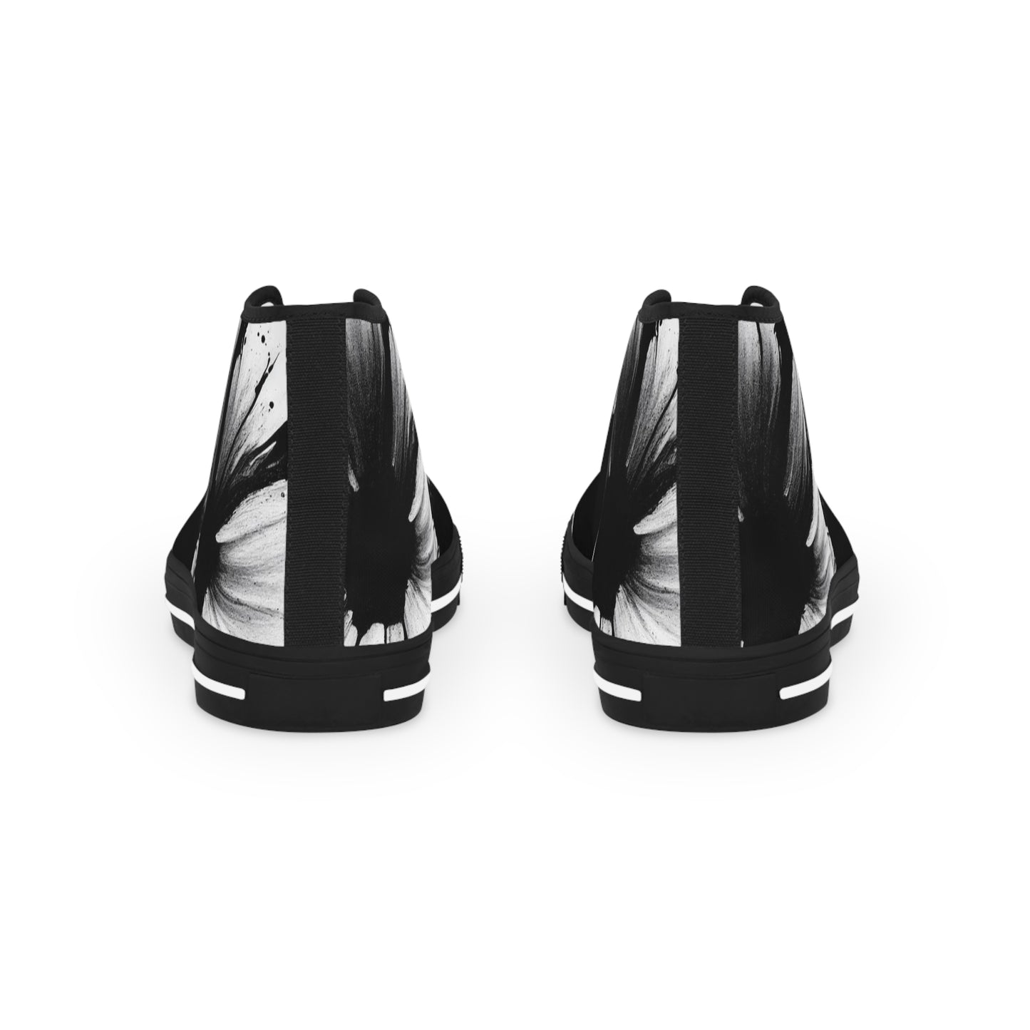 Stylish Black and White High Top Sneakers for Men - Trendy Art-Inspired Footwear