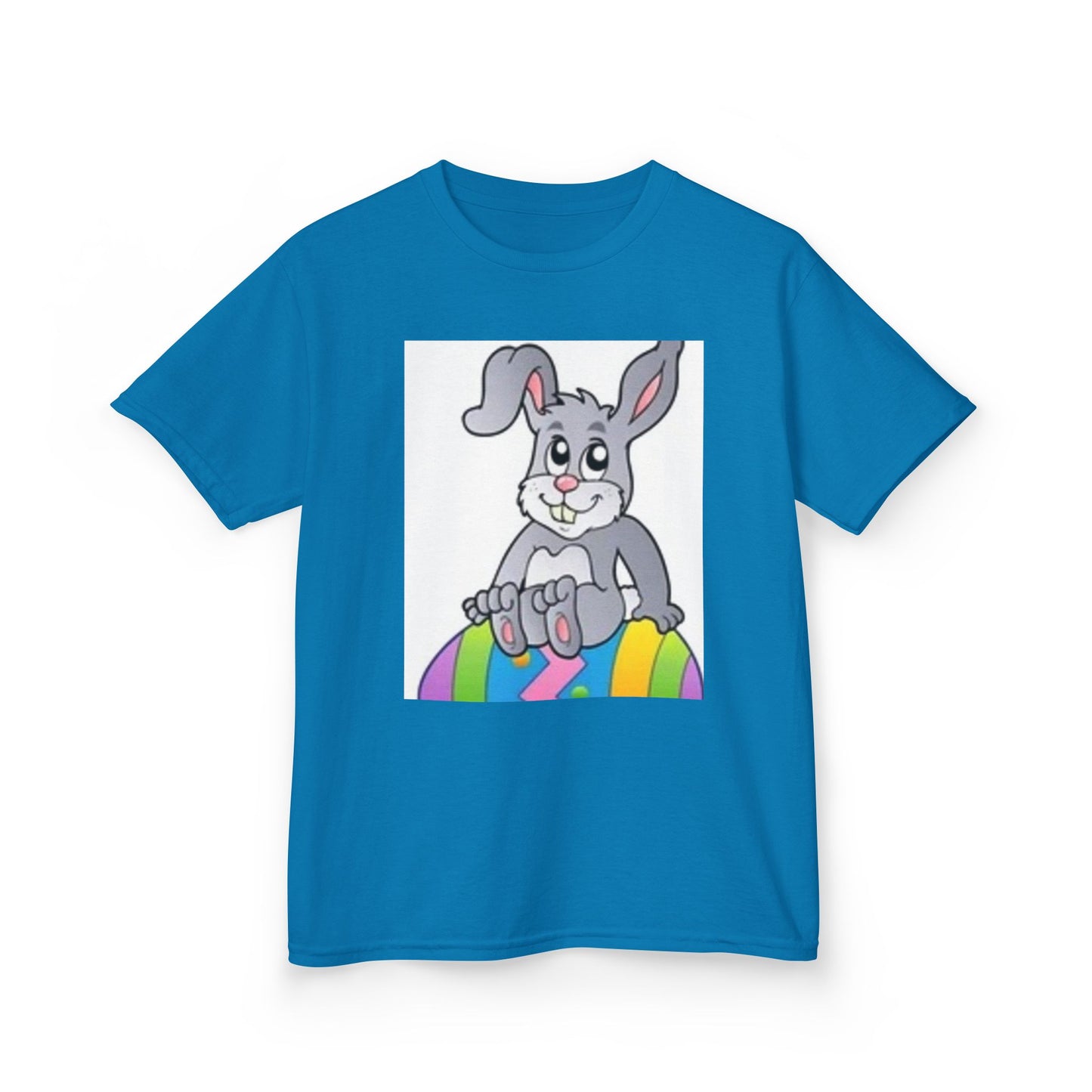 Colorful Bunny Kids Heavy Cotton Tee - Fun Spring T-Shirt for Easter Celebrations