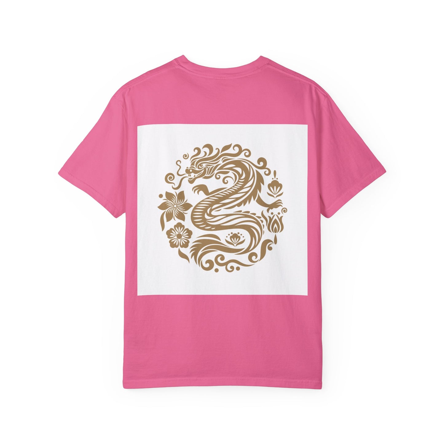 Garment-Dyed Dragon Graphic T-shirt for Nature Lovers