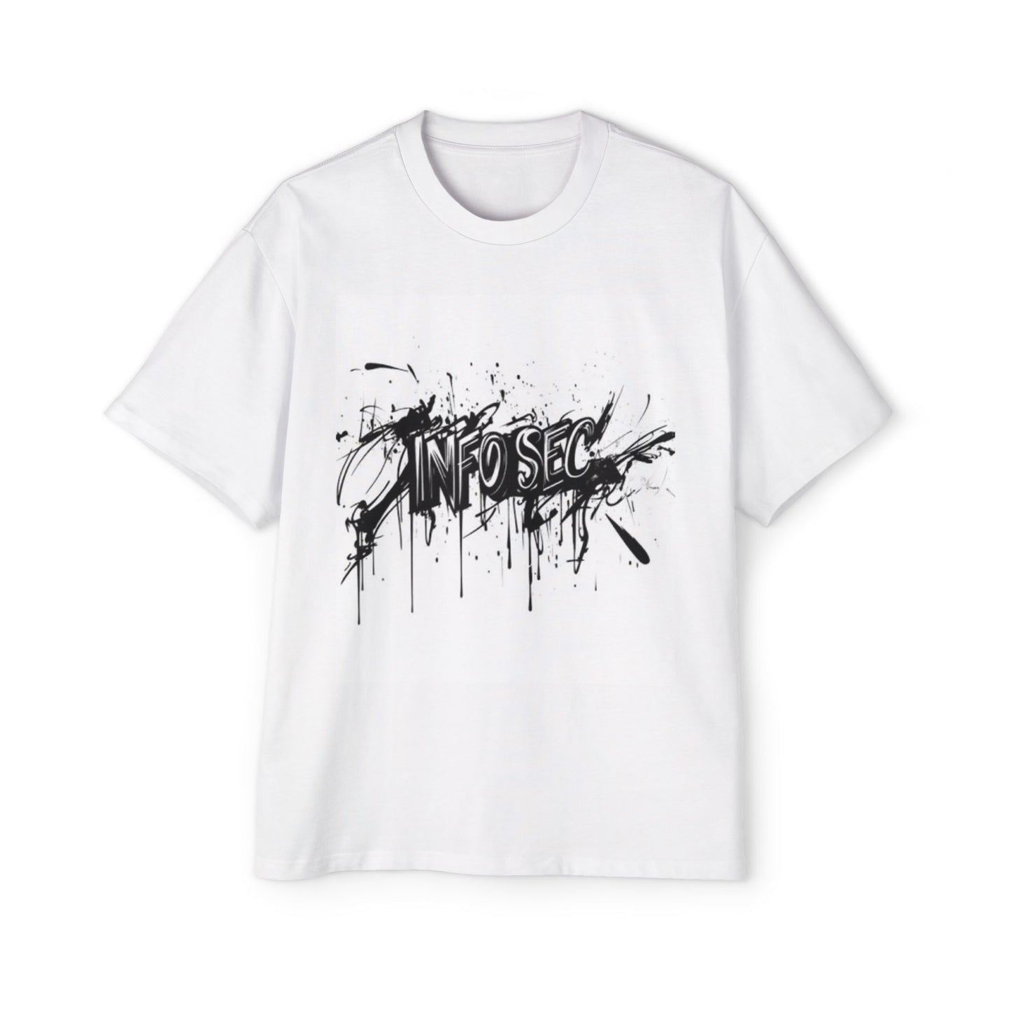 Men's Oversized Info Sec Tee - Urban Streetwear Graphic T-Shirt