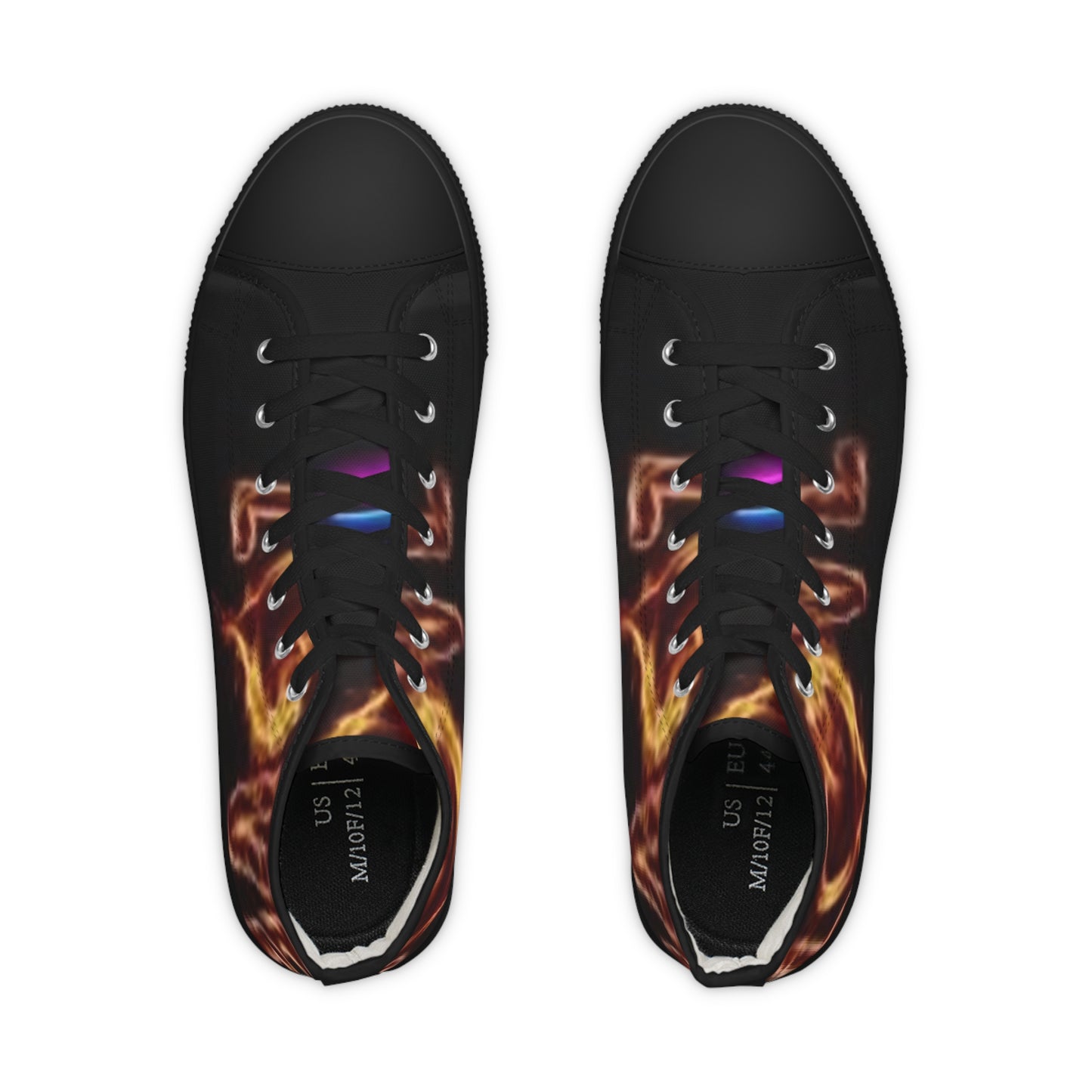 Men's High Top Flame-Print Sneakers - Stylish & Trendy Footwear