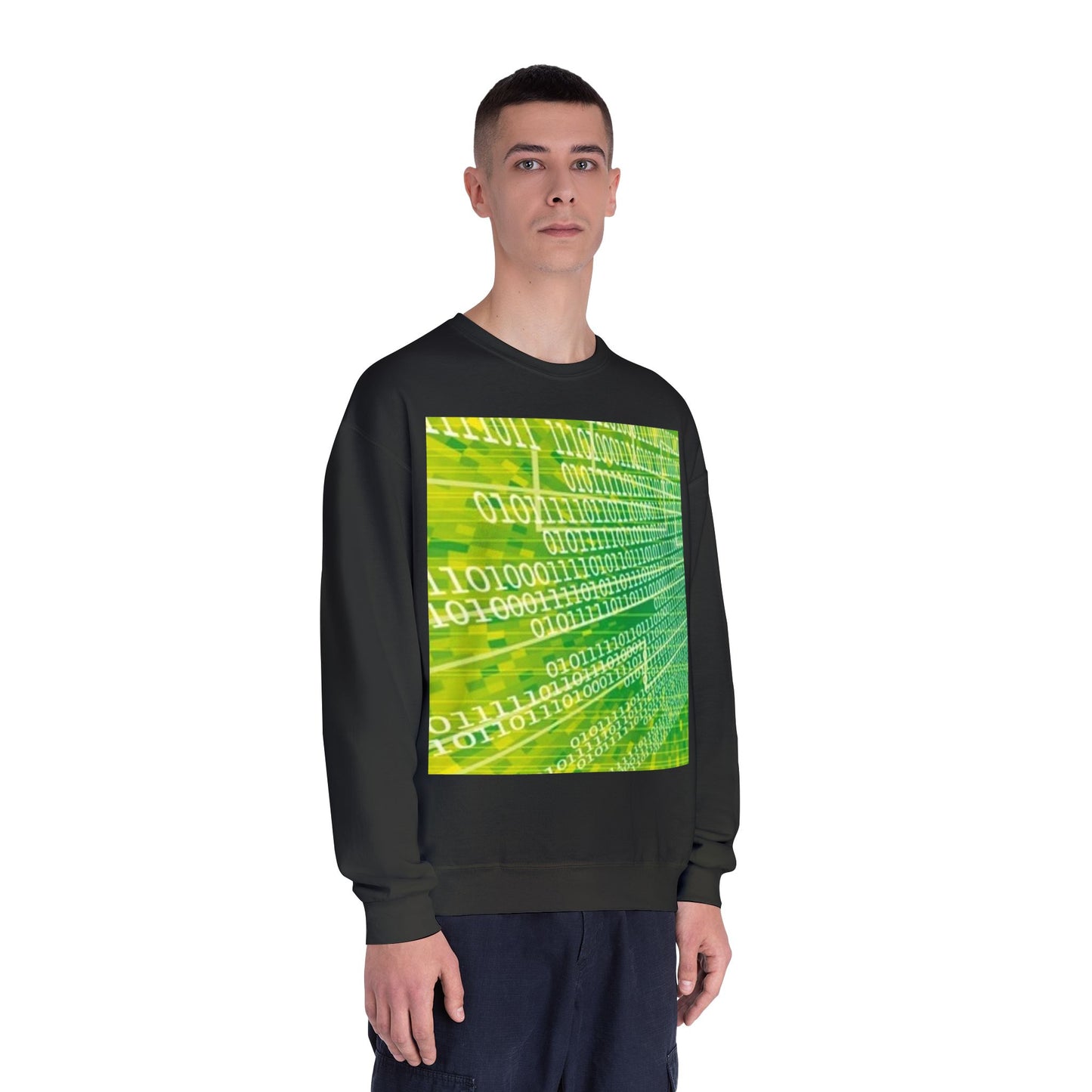 Binary Code Inspired Unisex Crewneck Sweatshirt - Tech Vibe for Cyber Enthusiasts
