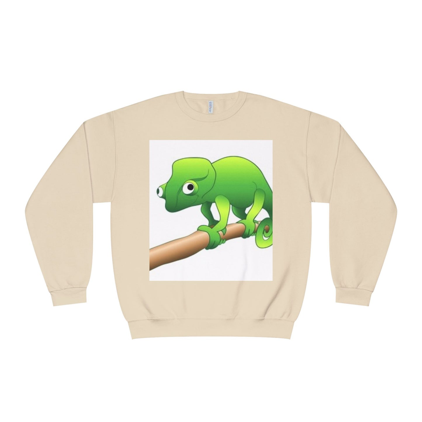 Charming Green Chameleon Sweatshirt - Cozy Unisex Crewneck for Nature Lovers