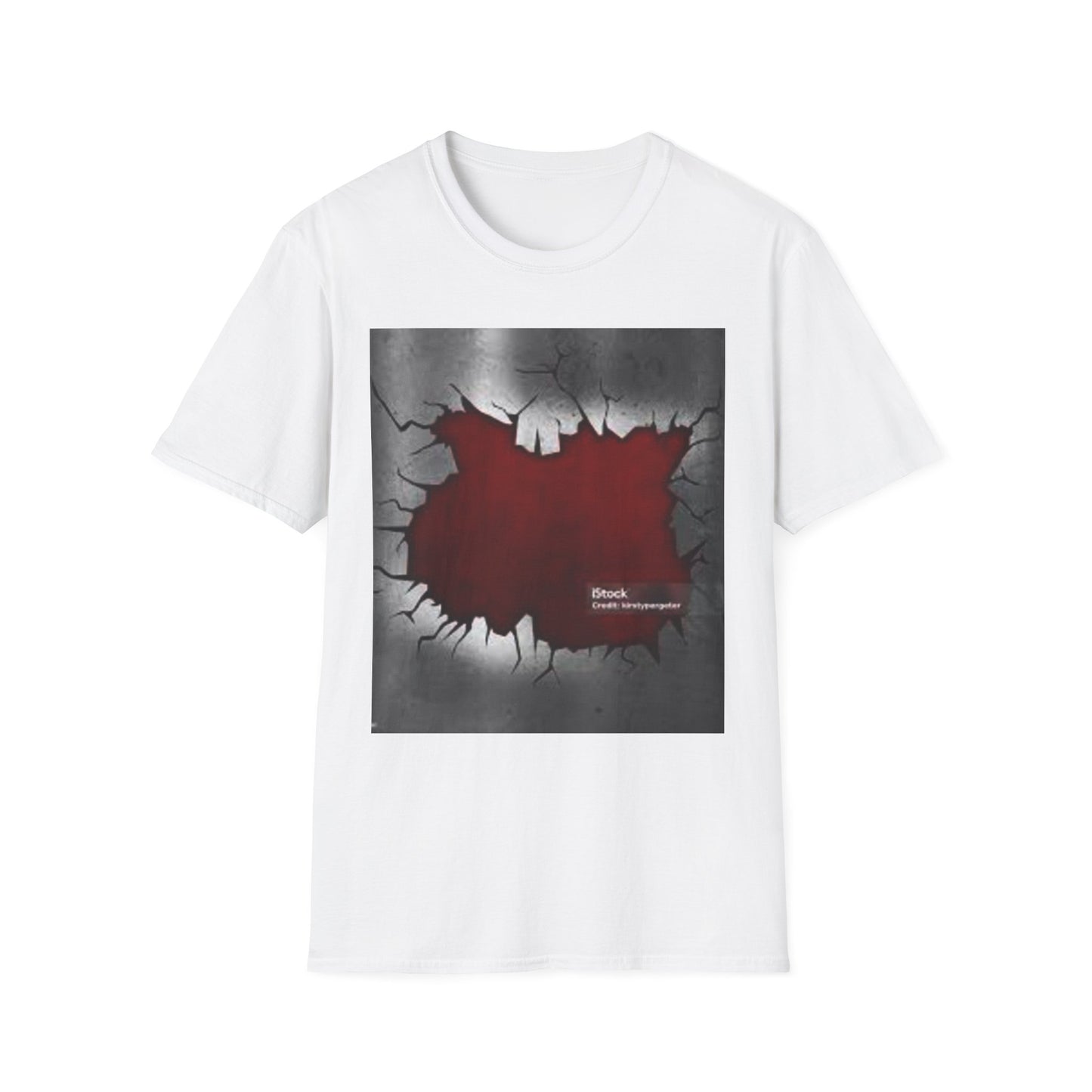 Cracked Wall Unisex Softstyle T-Shirt - Edgy Design for Streetwear Enthusiasts
