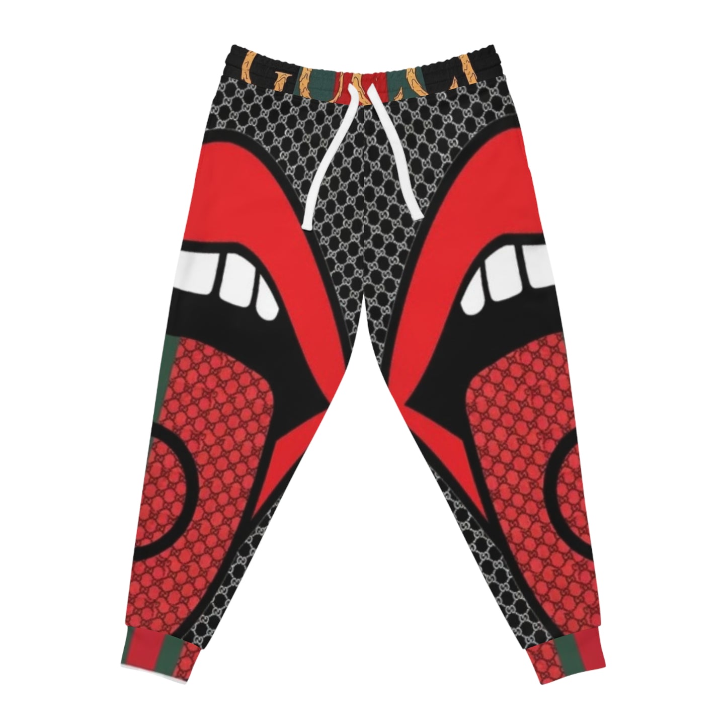 Stylish Athletic Joggers with Bold Lip Design