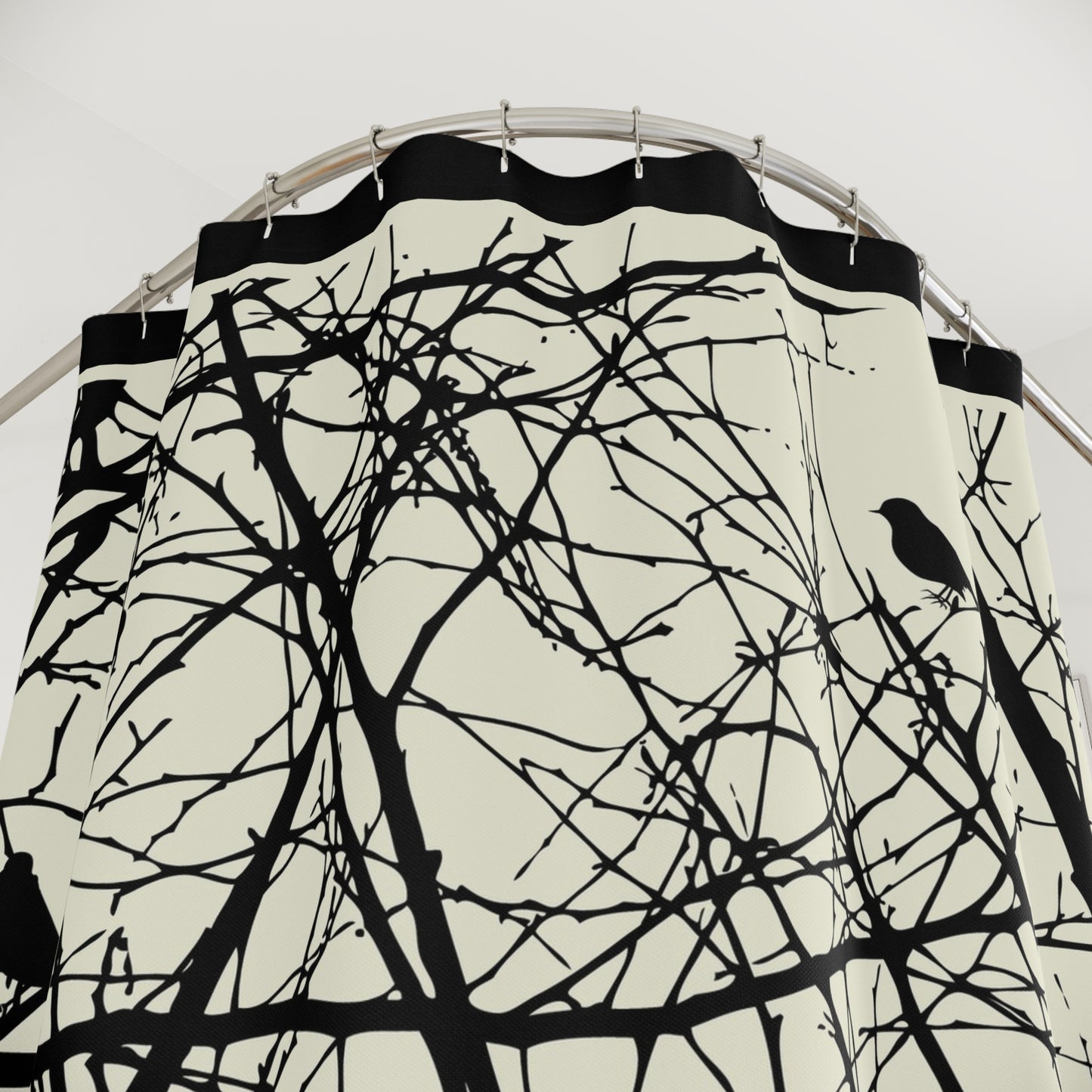 Nature Silhouette Shower Curtain - Rustic Wildlife Decor for Home