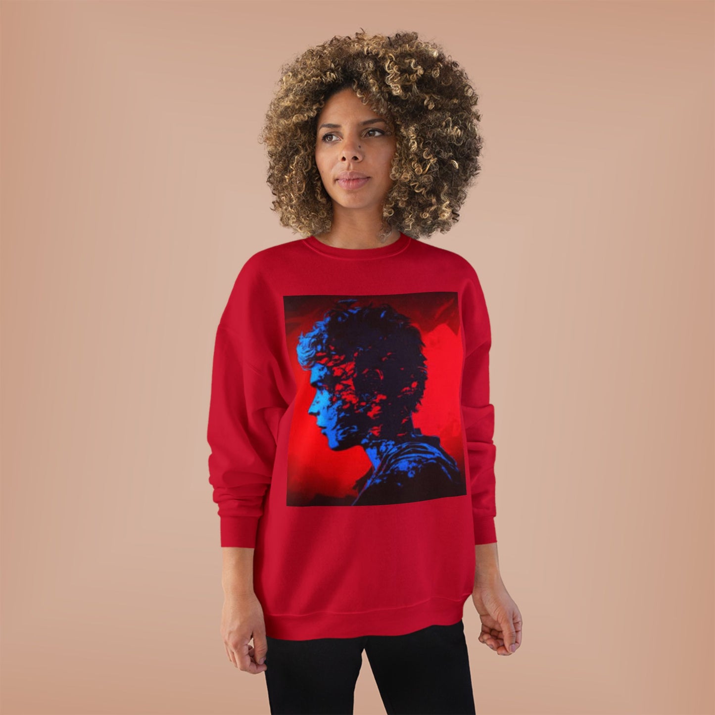 Vibrant Unisex EcoSmart® Crewneck Sweatshirt - Artistic Profile Design