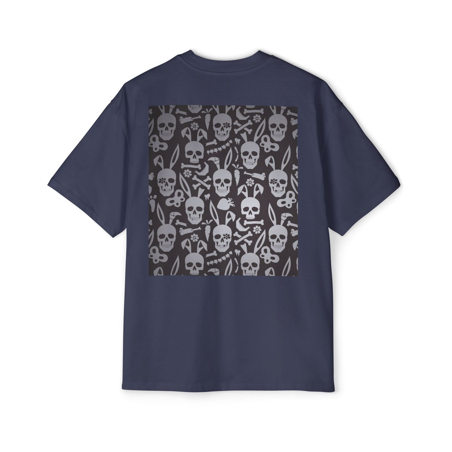 Men's Heavy Oversized Tee - Bold Eagle and Skull Print