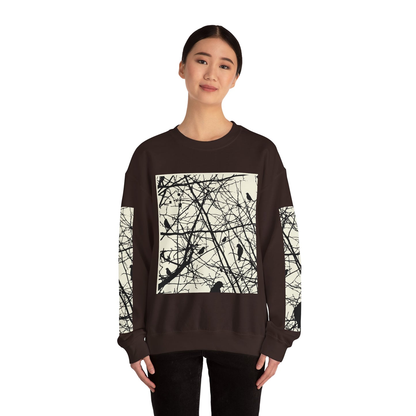 Nature-Inspired Unisex Crewneck Sweatshirt with Bird Print