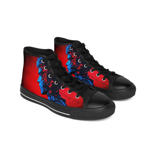 Stylish High-Top Sneakers with Artistic Design for Women