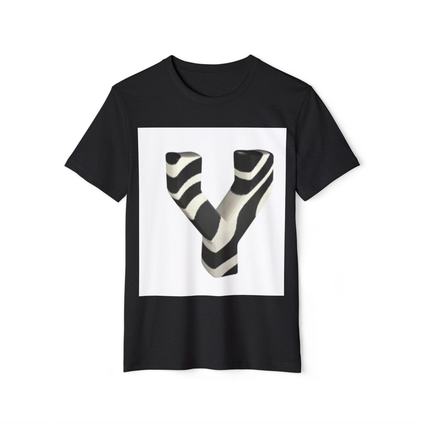 Eco-Friendly Unisex T-Shirt with Bold Zebra 'Y' Design