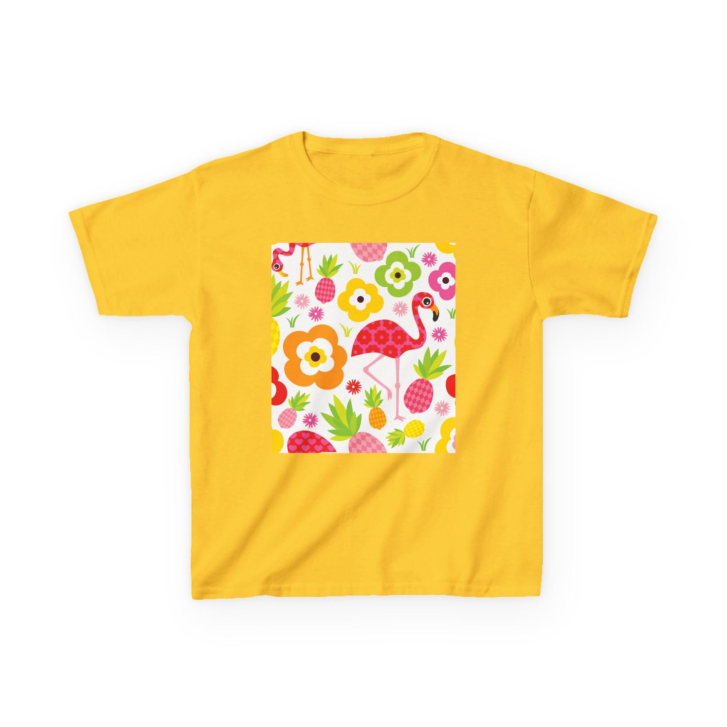 Kids Tropical Flamingo Tee - Fun & Colorful Cotton Shirt for Summer Adventures