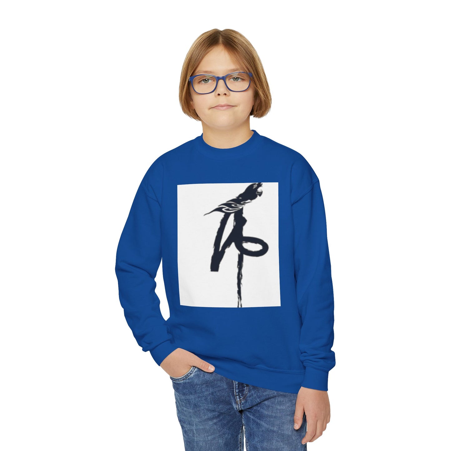 Youth Crewneck Sweatshirt with Parrot Design - Comfortable & Stylish for All Occasions