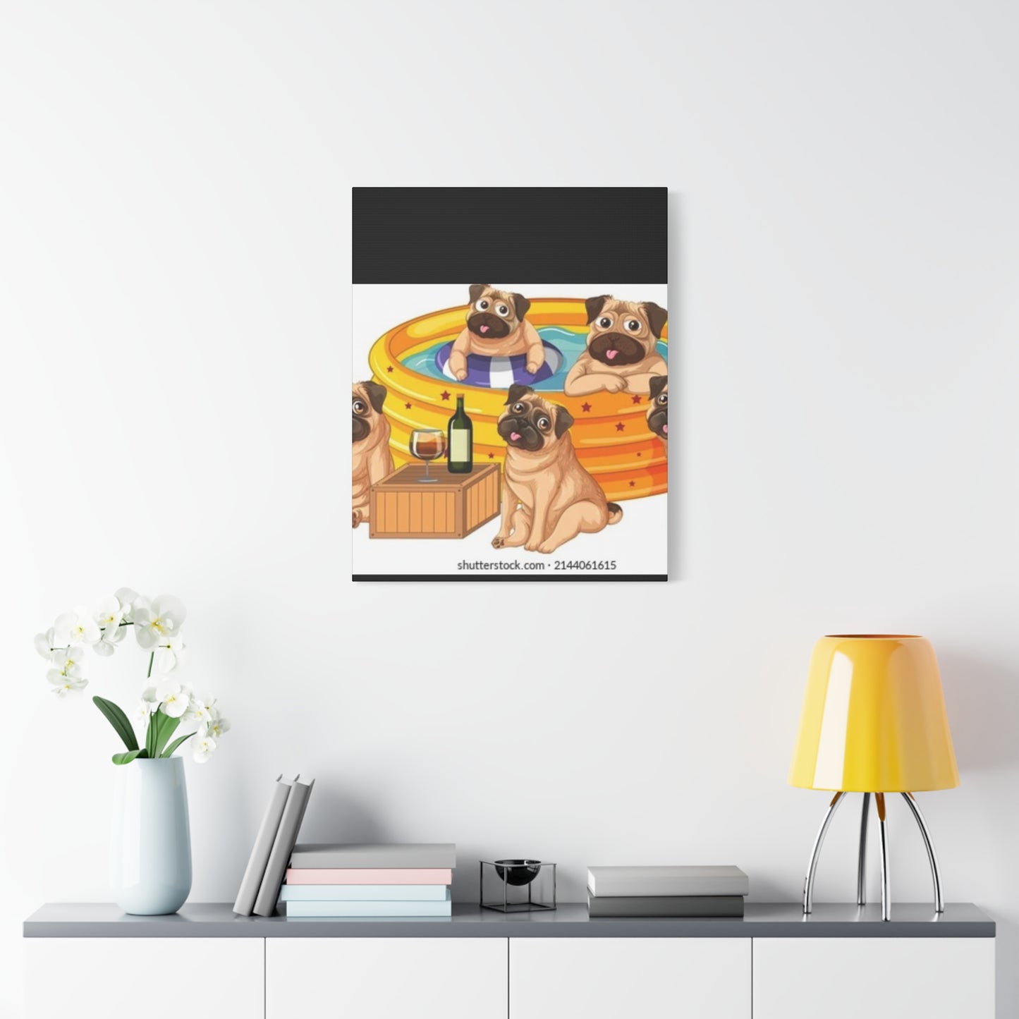 Pug Pool Party Canvas Art - Fun Pet Decor