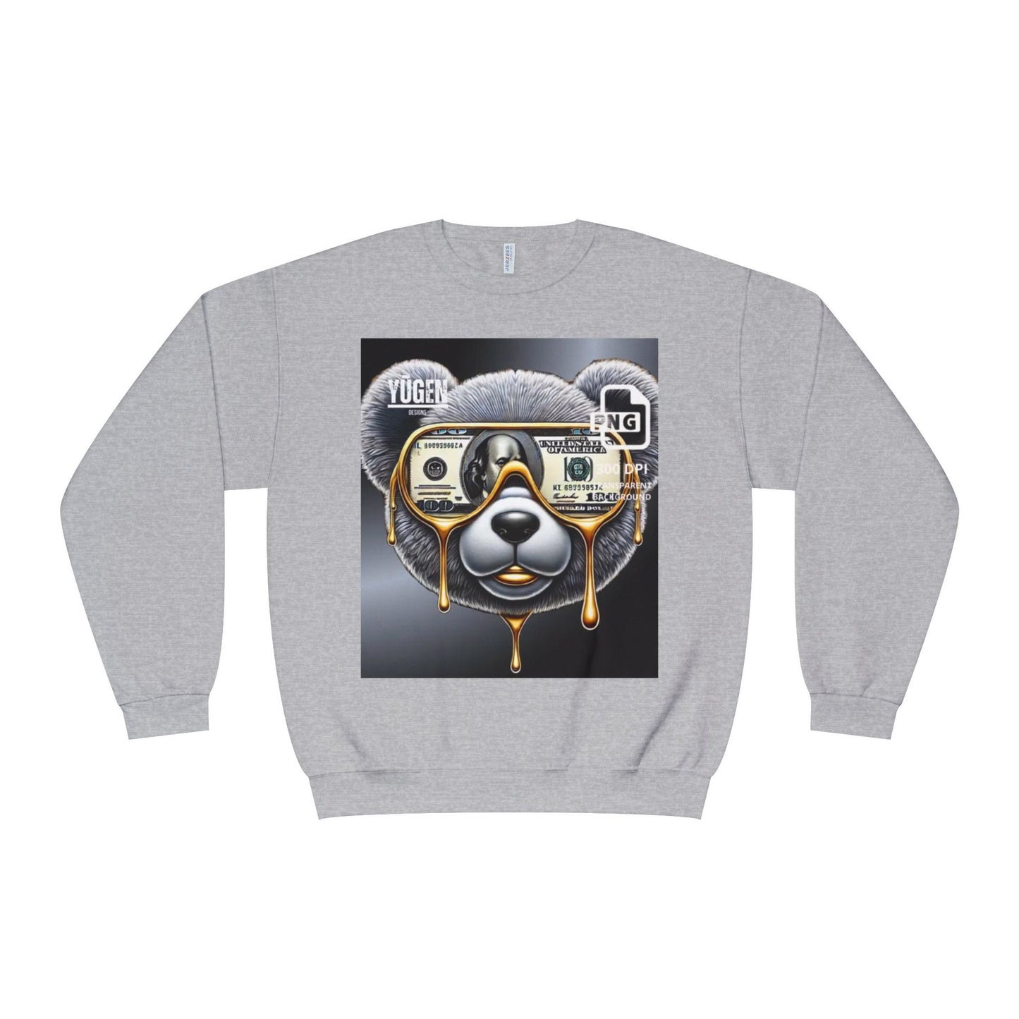 Yūgen Bear Drip Unisex Crewneck Sweatshirt - Cozy Streetwear