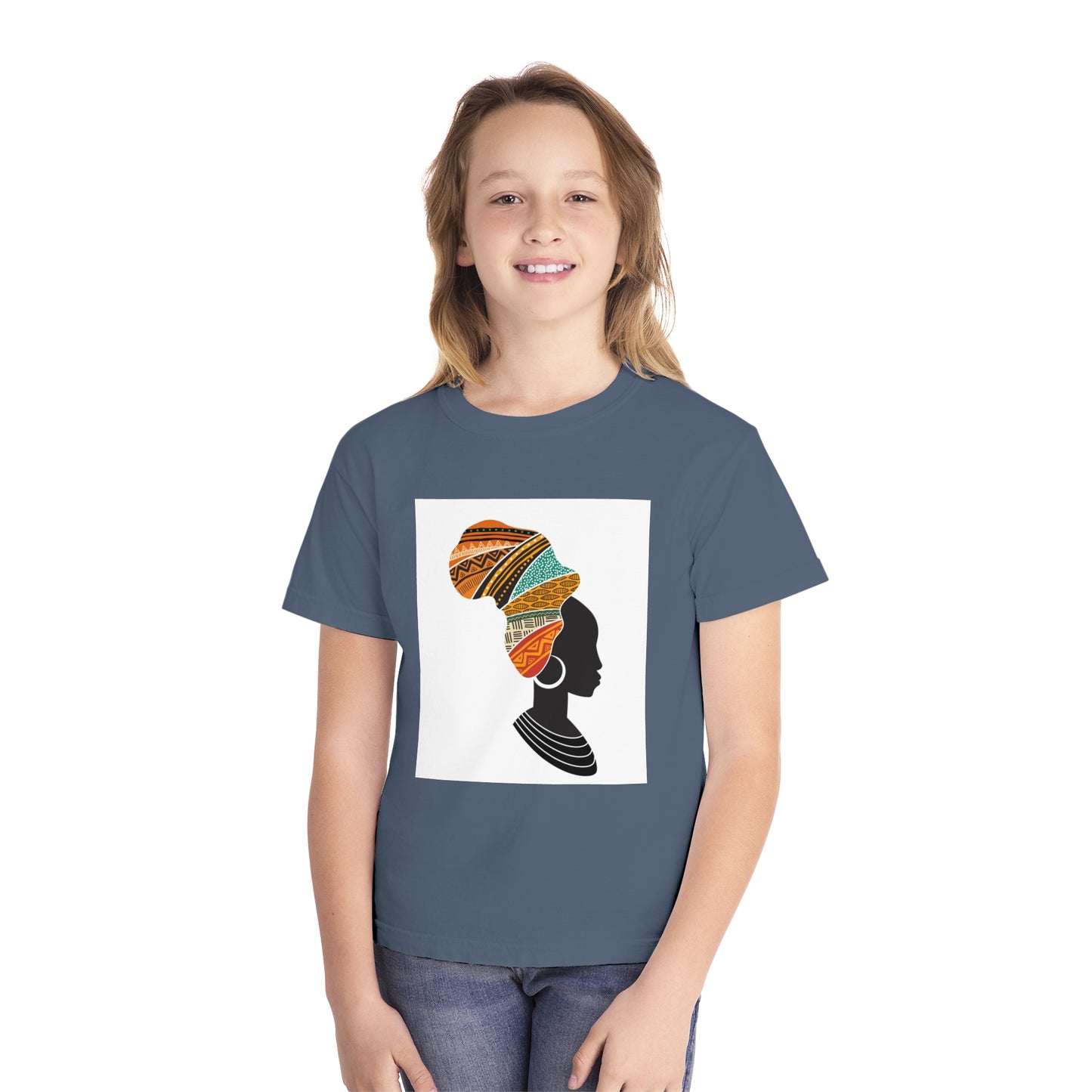Youth Midweight Tee - African Heritage Design for Creative Kids