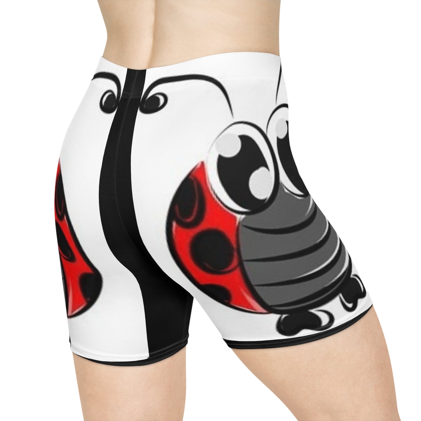Women's Graphic Biker Shorts - Bold Moto Design for Active Lifestyle