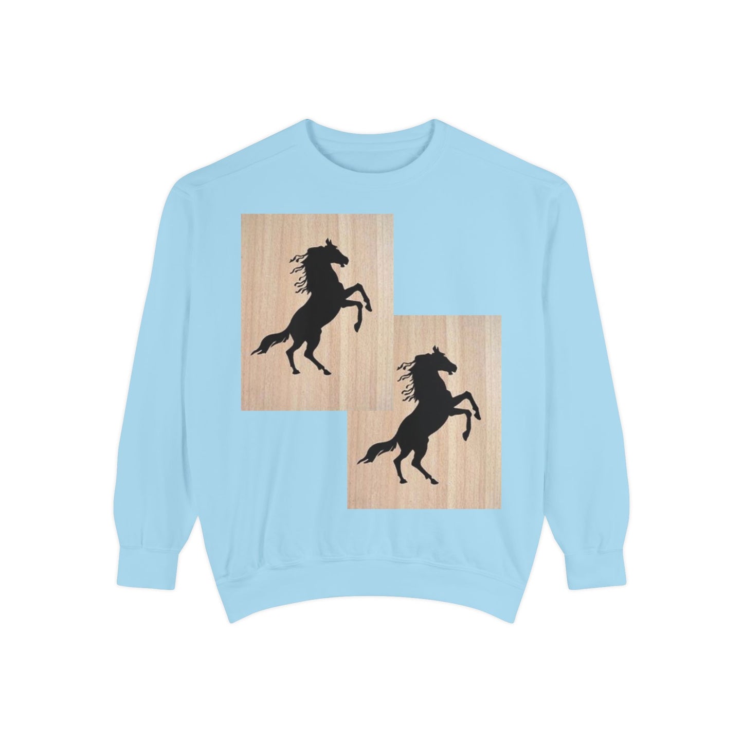 Equestrian Spirit Unisex Garment-Dyed Sweatshirt - Bold Horse Design
