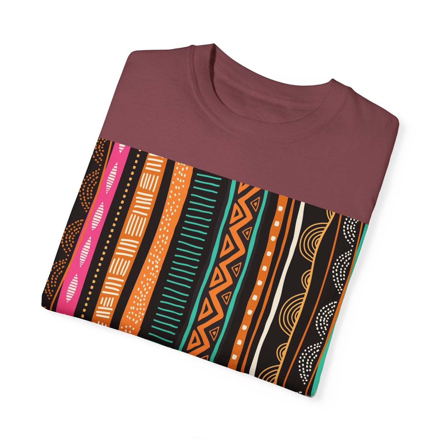 Vibrant Graphic Unisex T-Shirt - Colorful Tribal Stripes Design