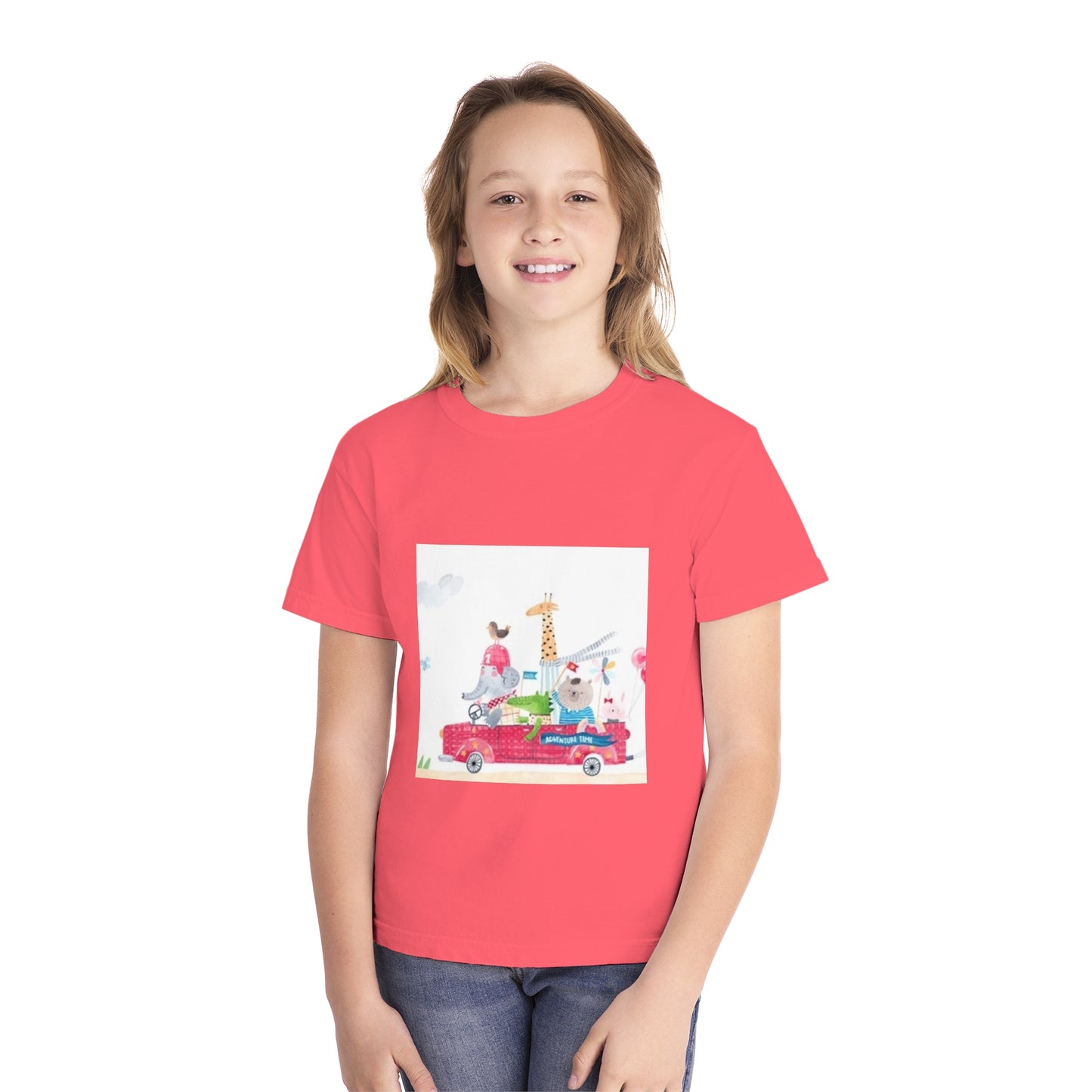 Fun Animal Adventure Youth Midweight Tee - Colorful Kids Tee for Playtime