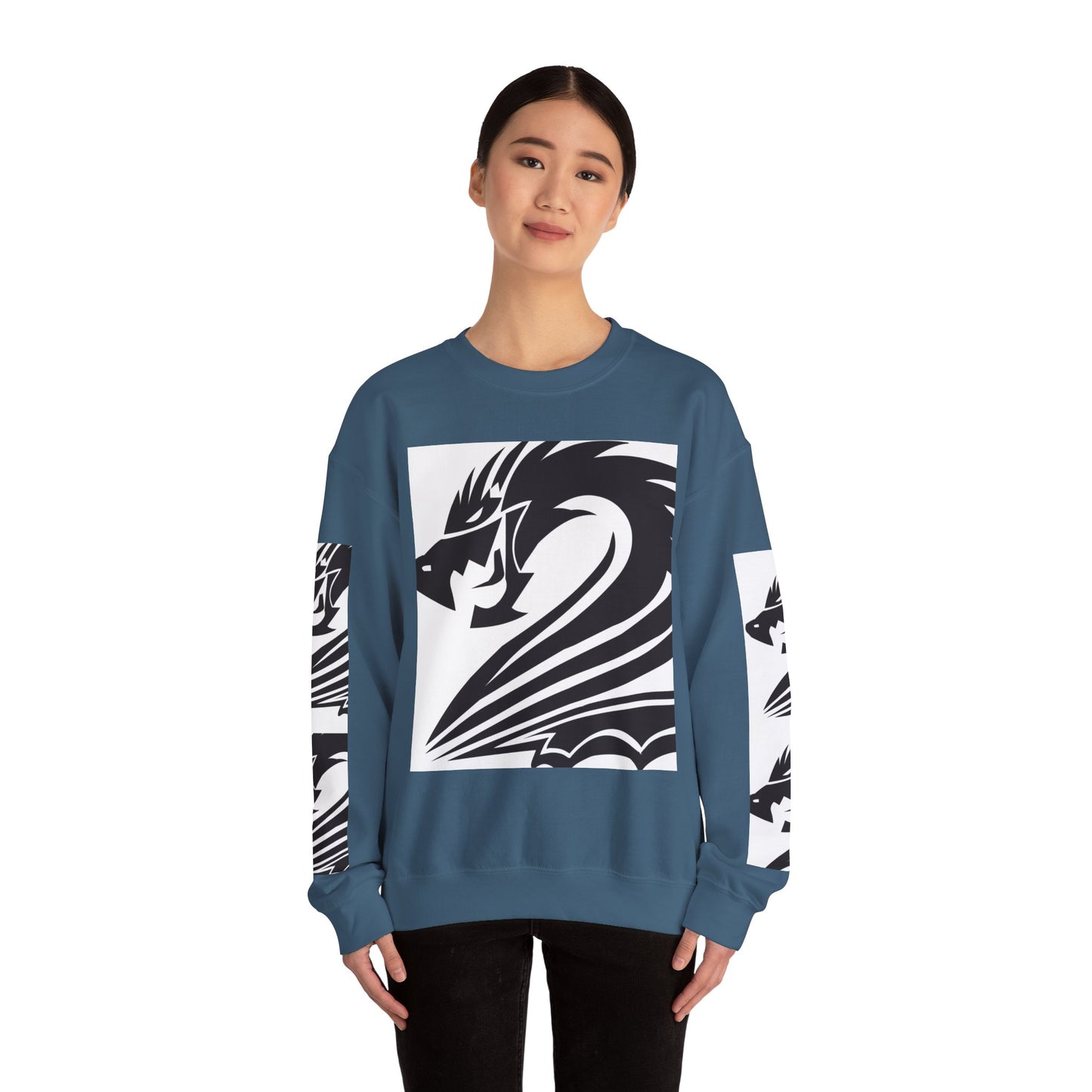 Dragon Graphic Unisex Heavy Blend Sweatshirt - Cozy and Stylish for Fantasy Enthusiasts